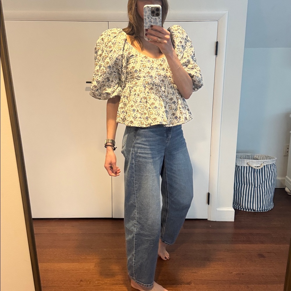 Loeffler Randall Floral Puff Sleeve Top - Picture 7 of 7